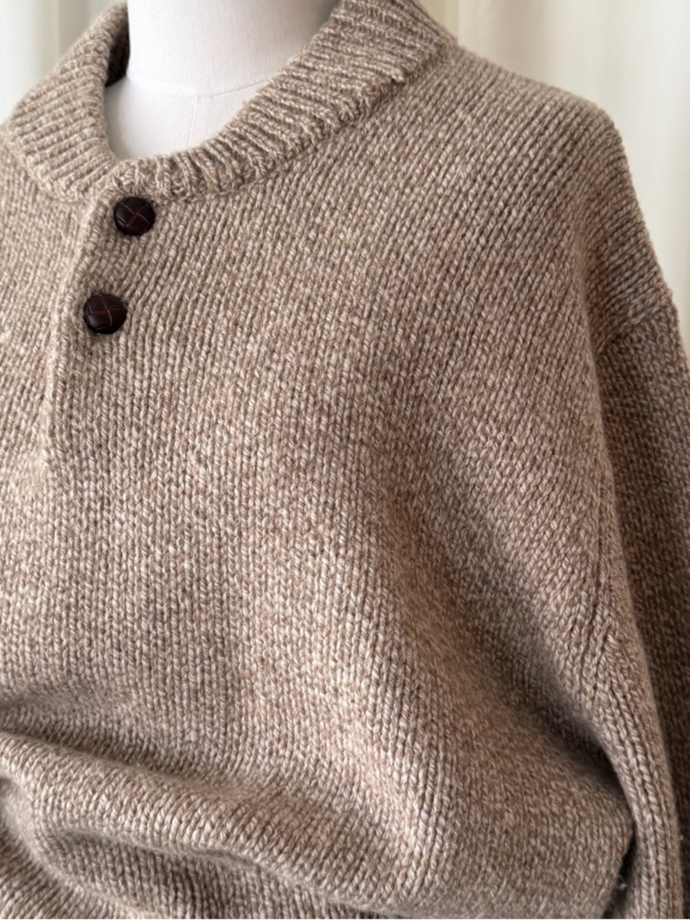 L.L.Bean Men’s Classic Ragg 100% Wool Sweater Henley XXL - Picture 4 of 11